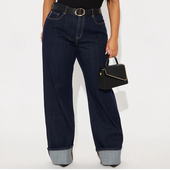 Fashion Nova Denim - Elegant Navy Flare Jeans